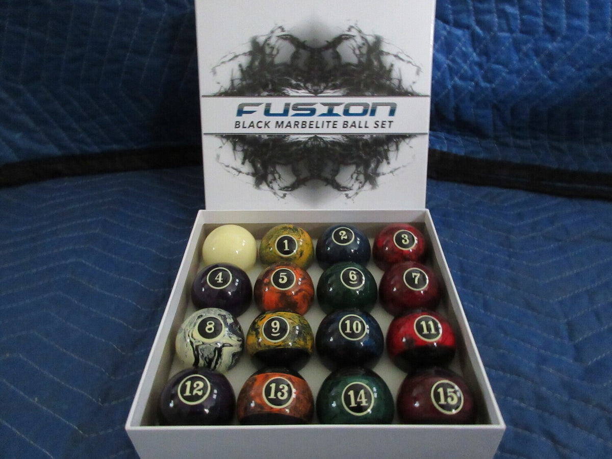Fusion Black Marbelite Pool Ball Set - photo 4
