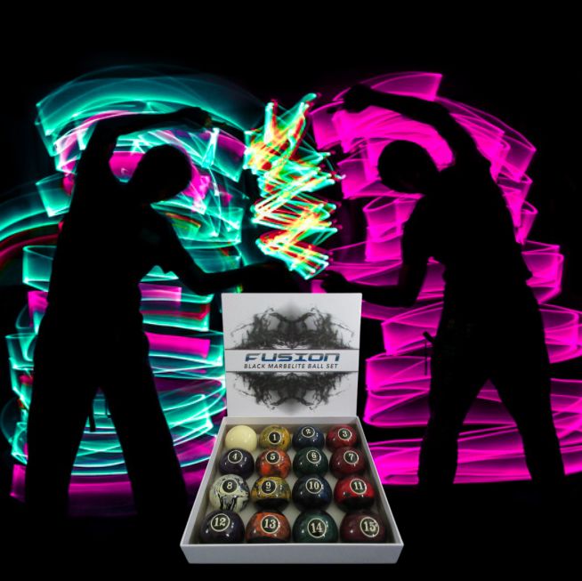 Fusion Black Marbelite Pool Ball Set - photo 1