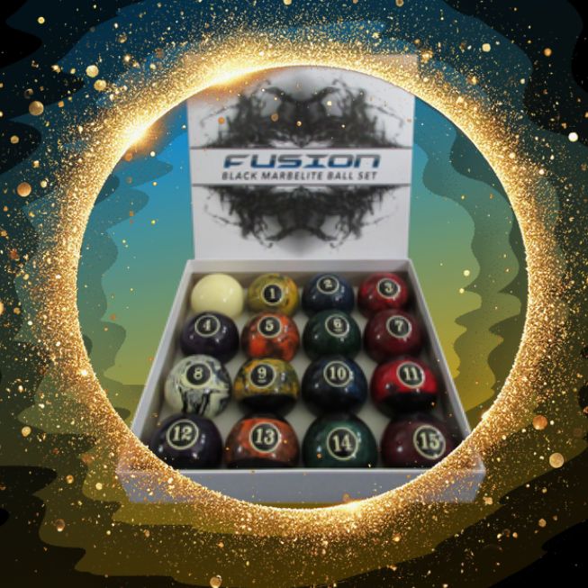 Fusion Black Marbelite Pool Ball Set - photo 2