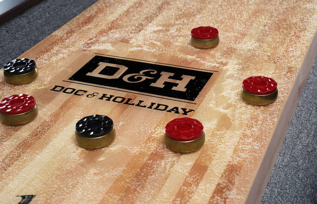 Hank Shuffleboard Table in Rustic Brown