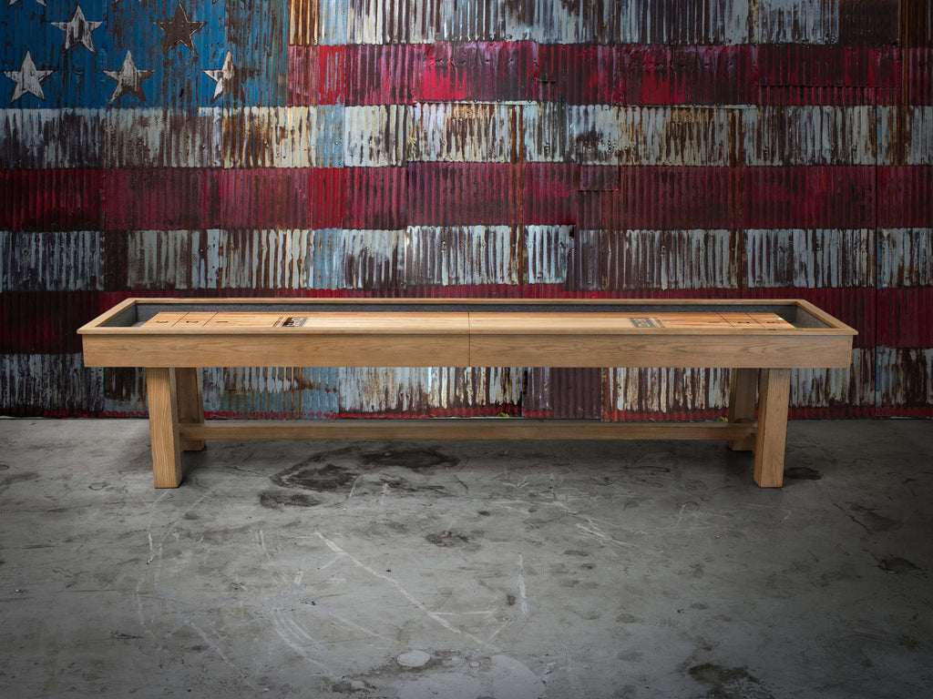 Hank Shuffleboard Table in Rustic Brown