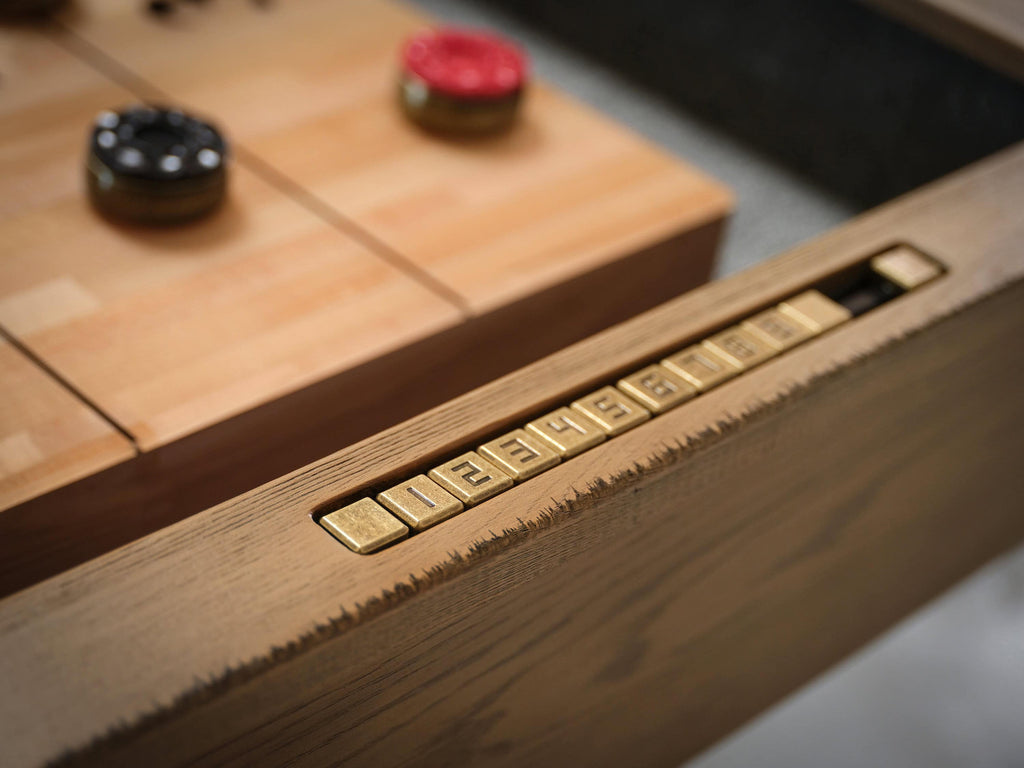 Hank Shuffleboard Table in Rustic Brown