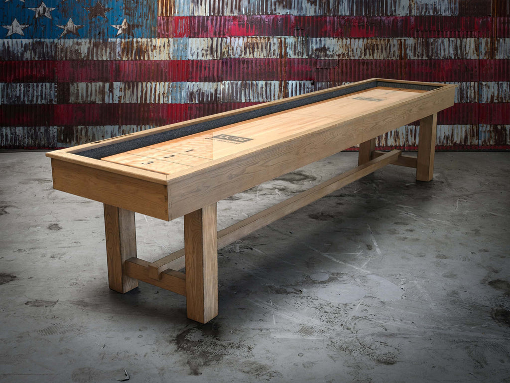 Hank Shuffleboard Table in Rustic Brown