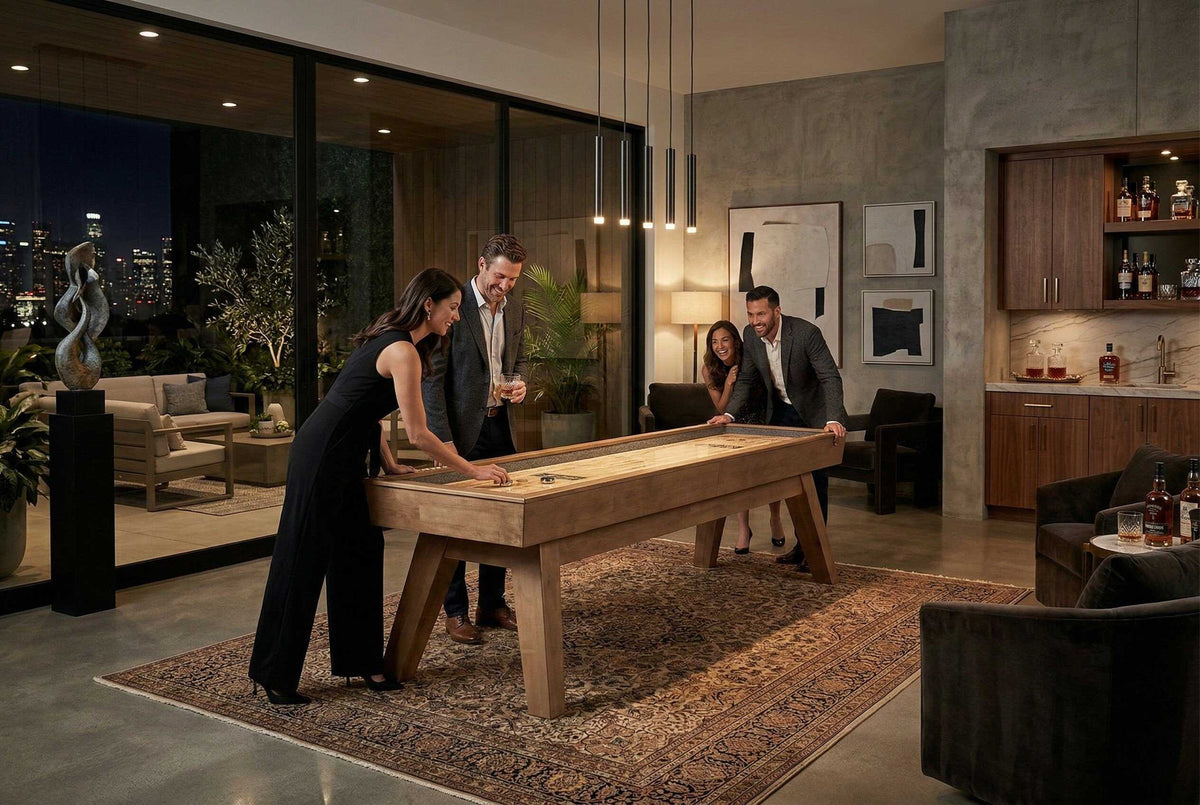 George Shuffleboard Table in Glazed Maple