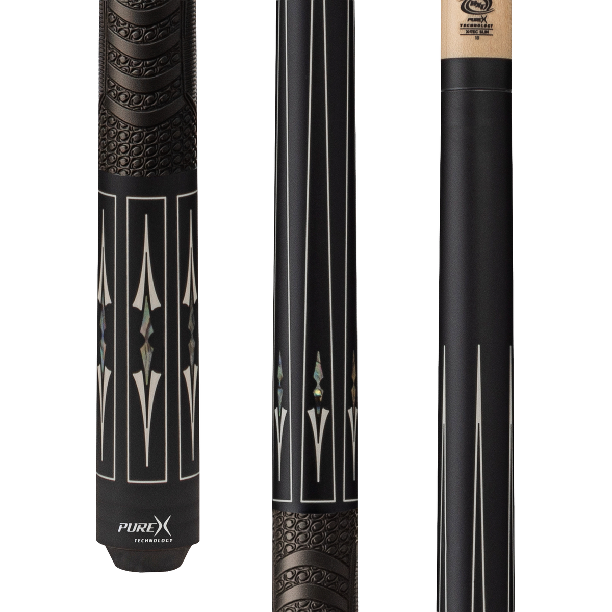 Pure X Matte Black & Mother of Pearl Cue with MZ Grip Technology Wrap