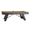 Savannah Pool Table in Charcoal, side view showing angled legs and turnbuckle braces